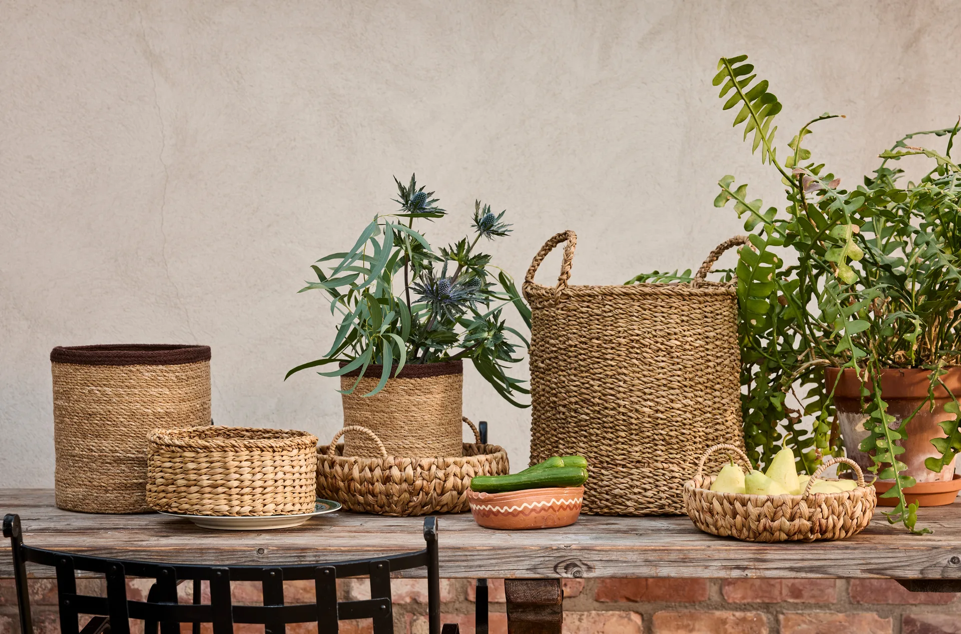 Lily Korb mit Griff 2 Teile, Natural Dixie