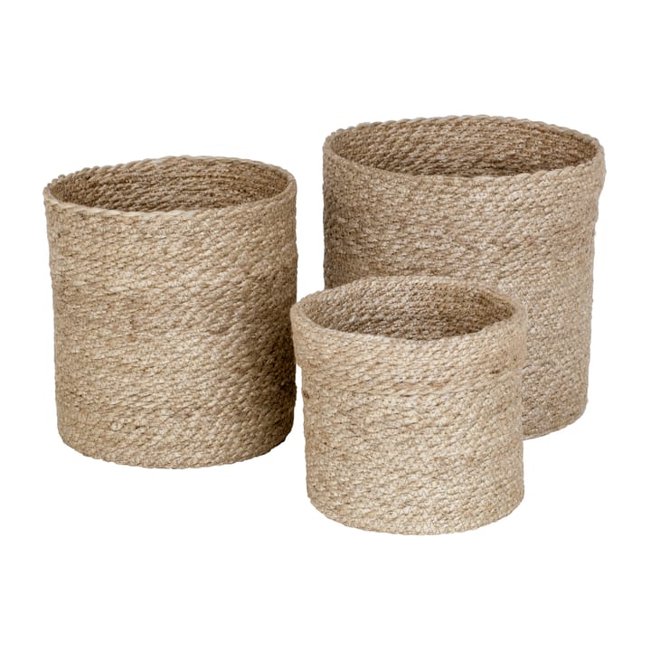 Twisted Verwahrungskorb large 3er Pack, Natur-grau Dixie