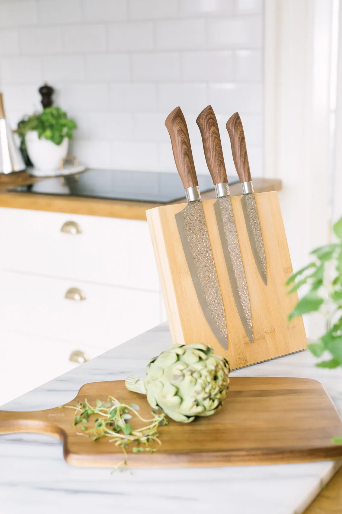 Akira Messerset aus Edelstahl 3 Messer, Braun Dorre
