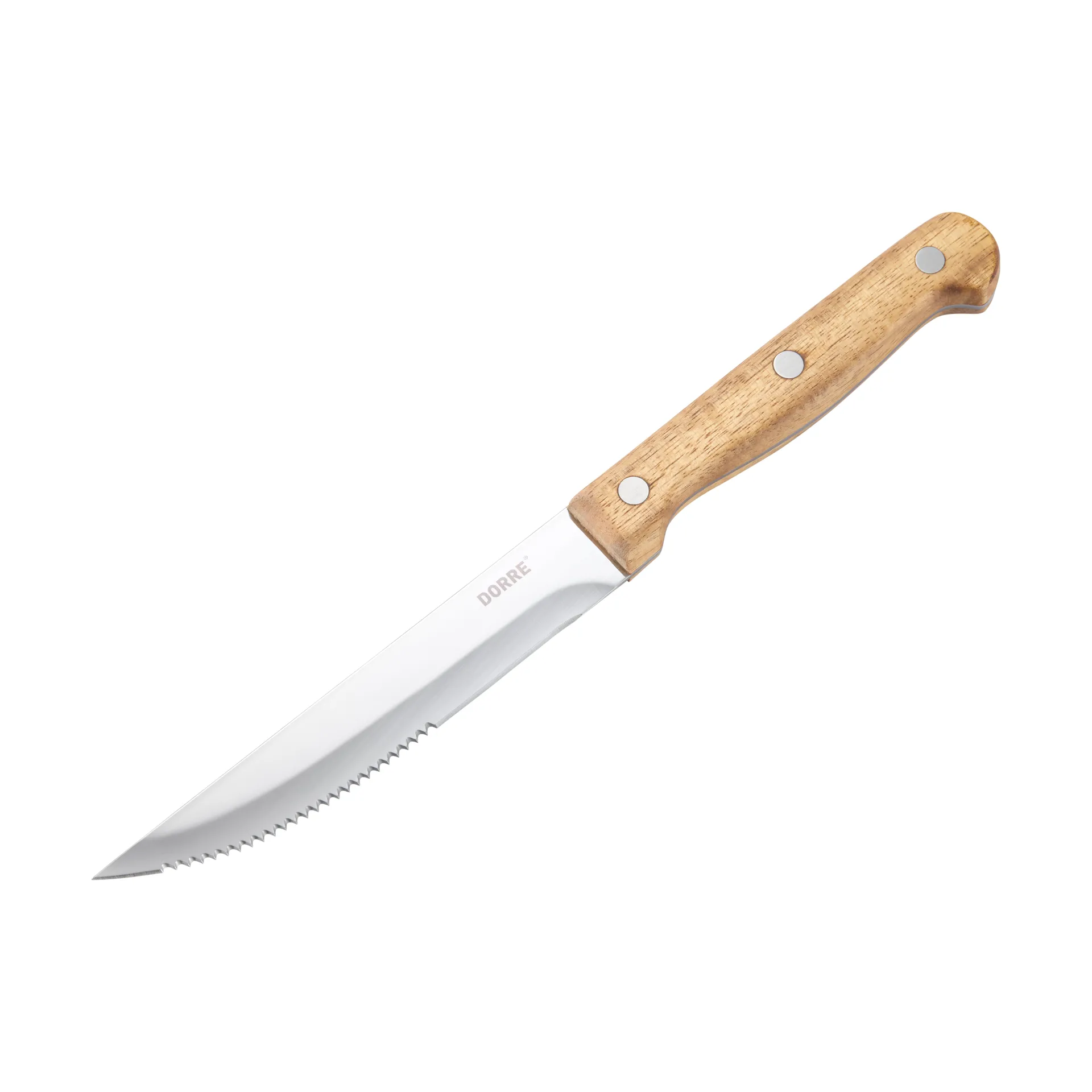 BBQ Steakmesser, Edelstahl, 6-teilig, Akazien-Holzbox, 22,5×2 cm Dorre