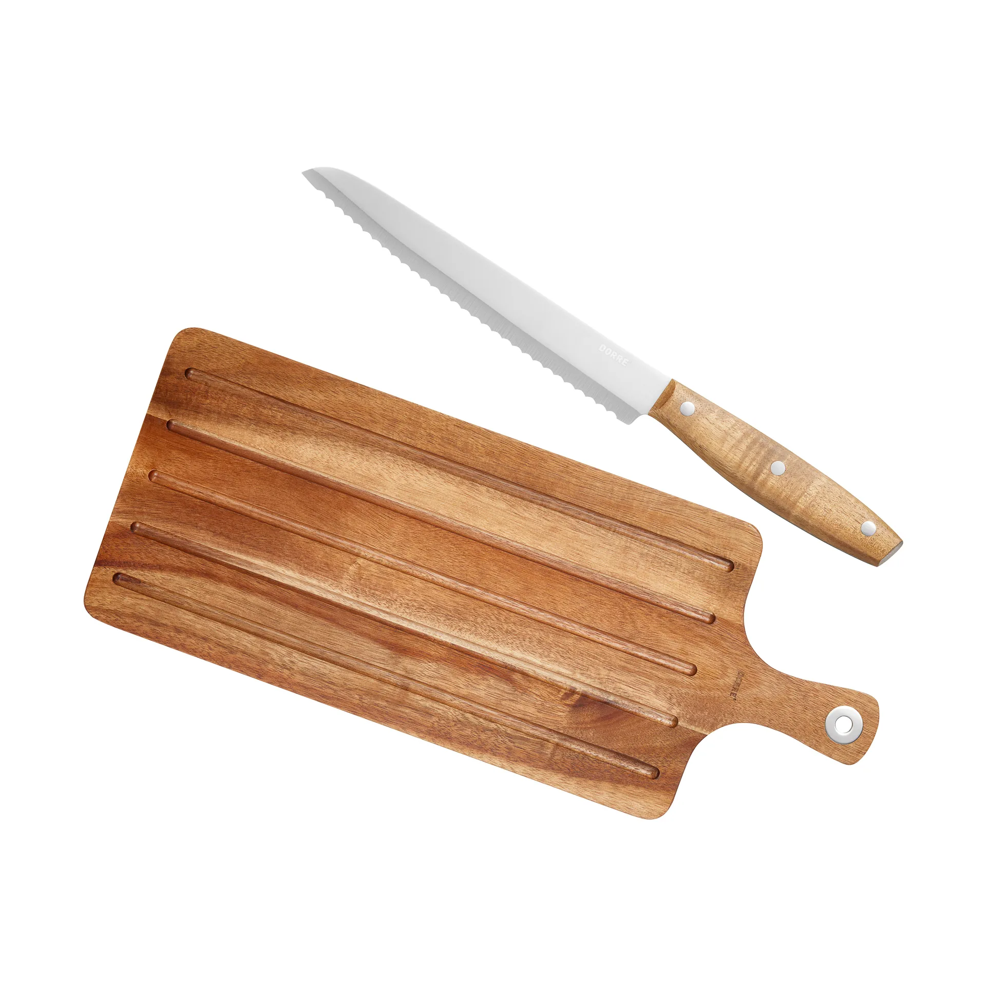 Billy Brotmesser und Schneidebrett 2 Teile, Akazie-Edelstahl Dorre