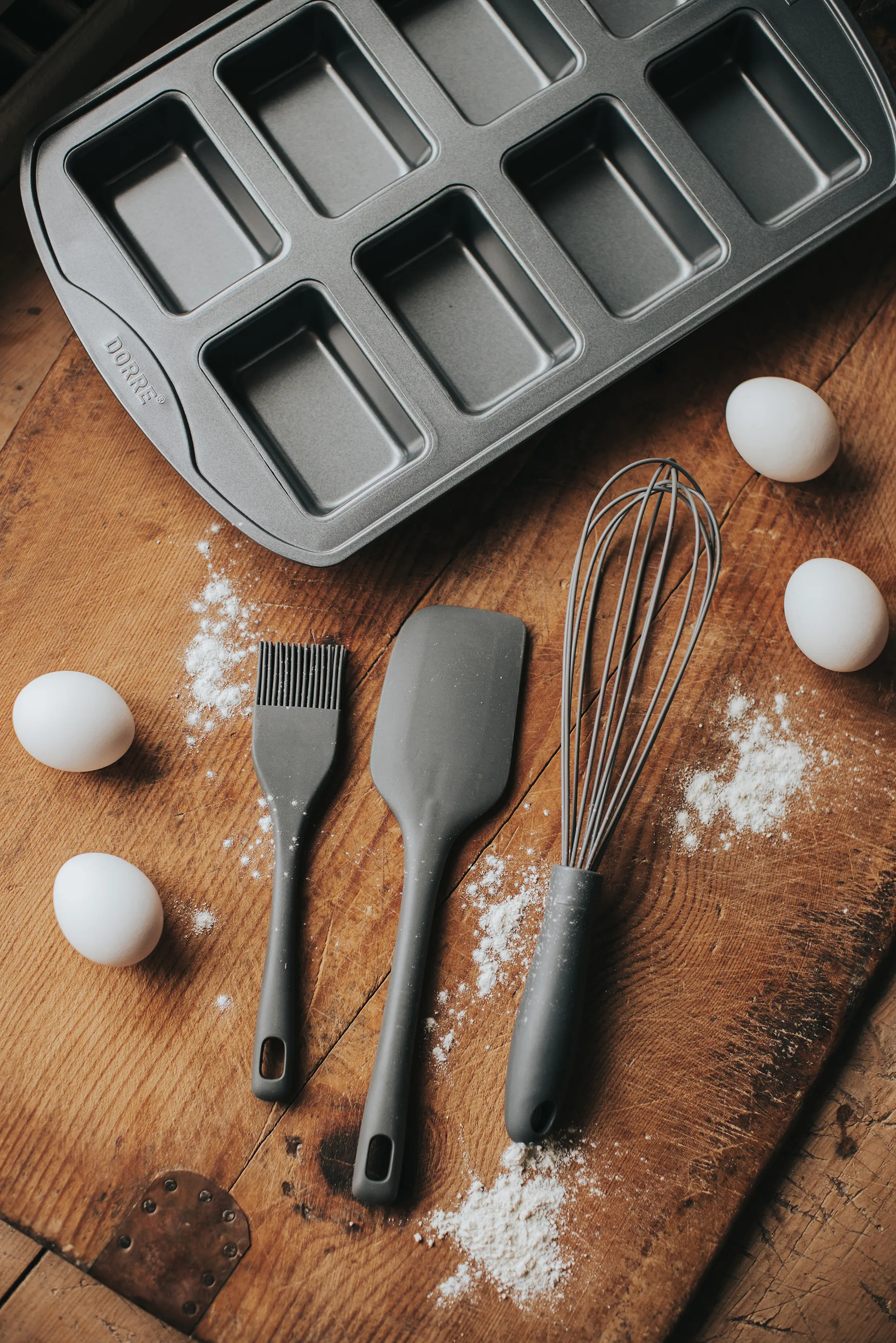 Cookie Utensilienset, Grau, Silikon, 3-teilig Dorre