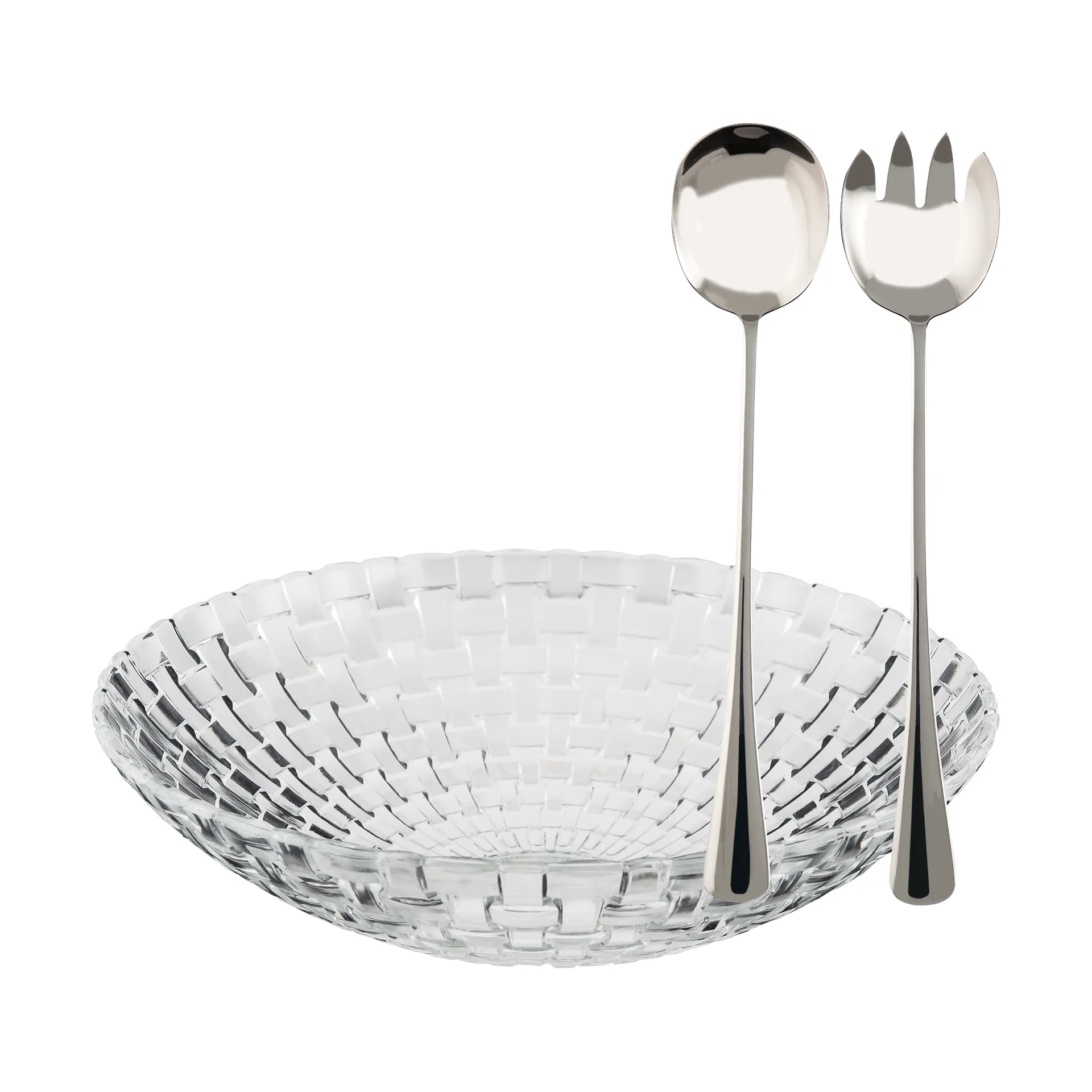 Glitter Salatschüssel-Set, Glas-Rostfreier Stahl, 3 Teile Dorre