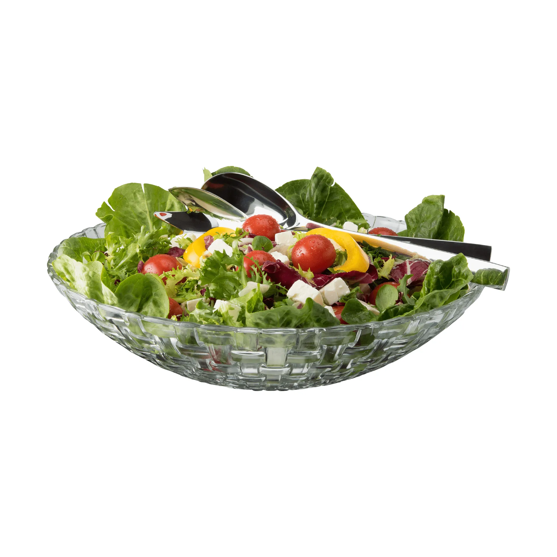 Glitter Salatschüssel-Set, Glas-Rostfreier Stahl, 3 Teile Dorre