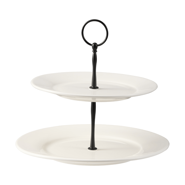 Kafi Etagere 2-stufig Porzellan - Weiß - Dorre