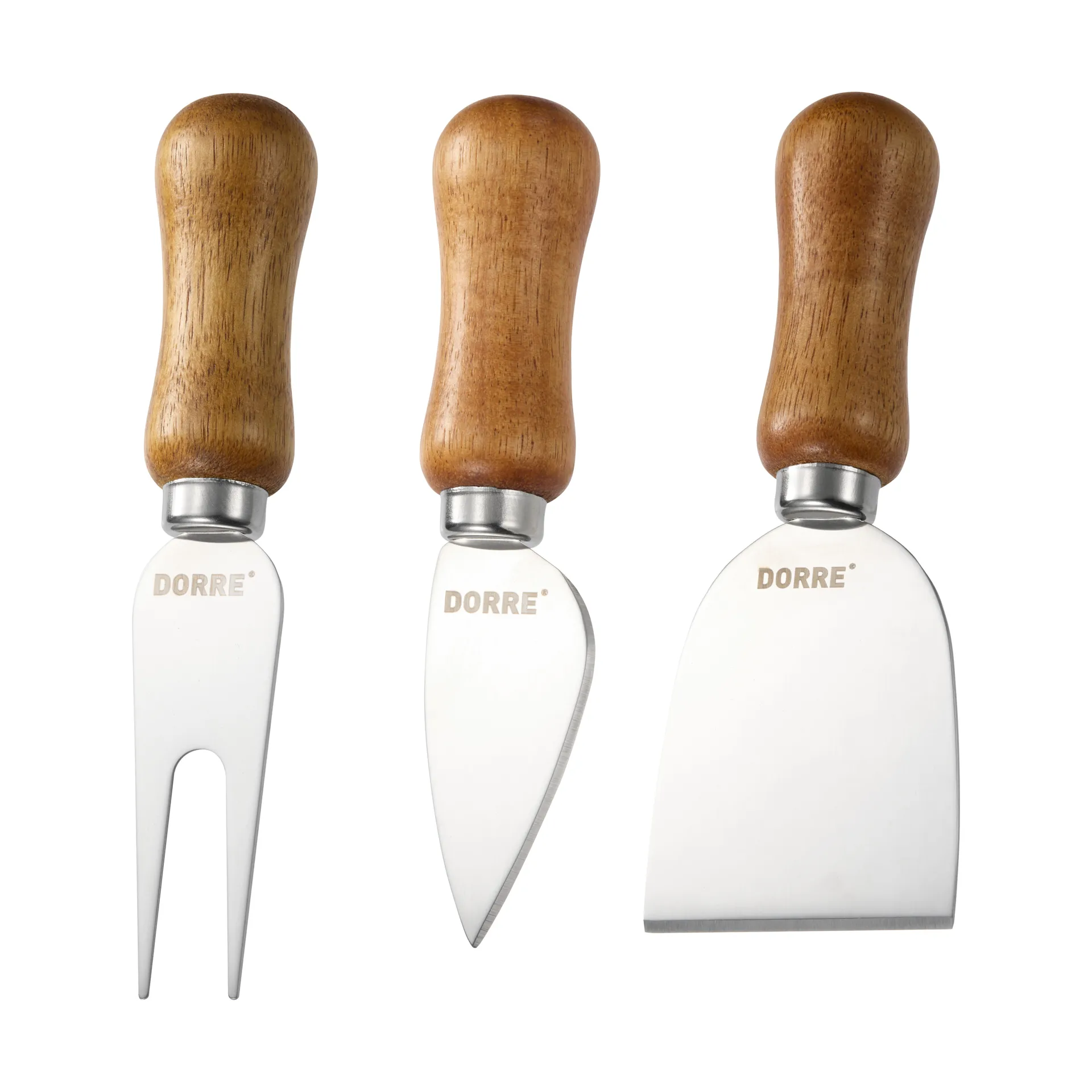 Olva Käsemesser-Set, Akazienholz, Edelstahl, 3-teilig, 13 cm Dorre