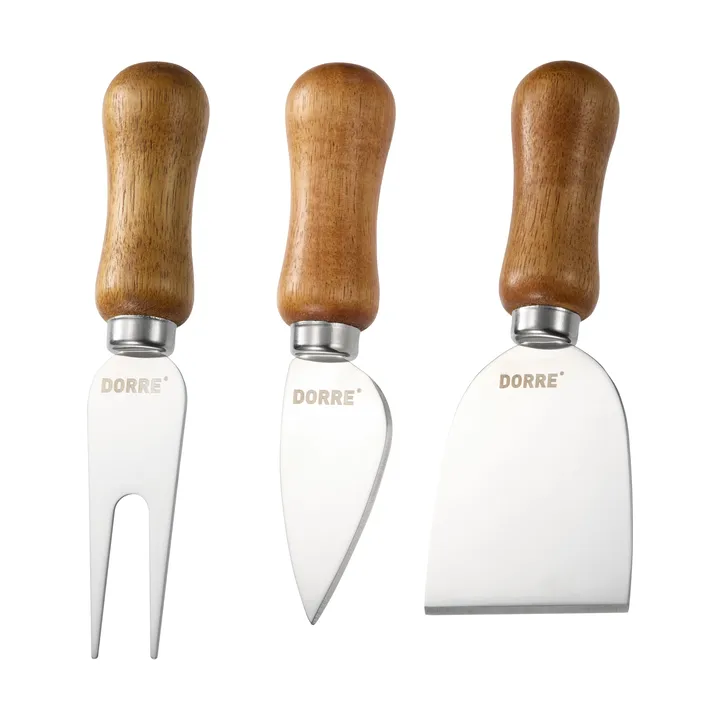 Olva Käsemesser-Set - Akazienholz, Edelstahl, 3-teilig, 13 cm - Dorre