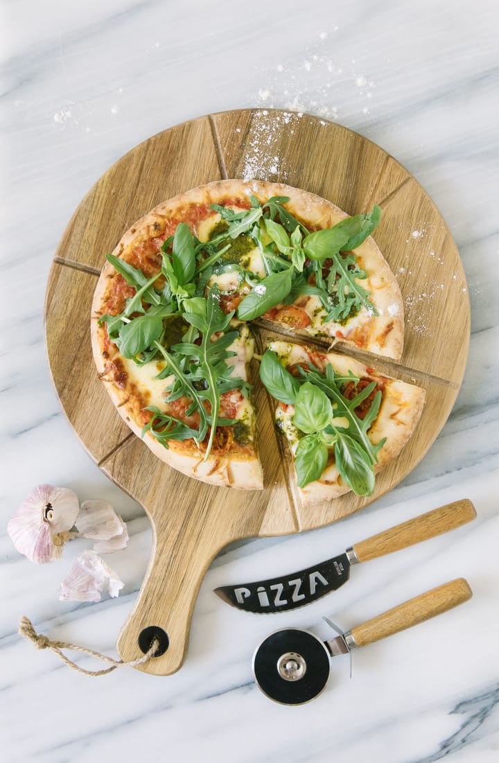Pino Pizzaset Messer und Pizzaschneider, Akazie-Edelstahl Dorre