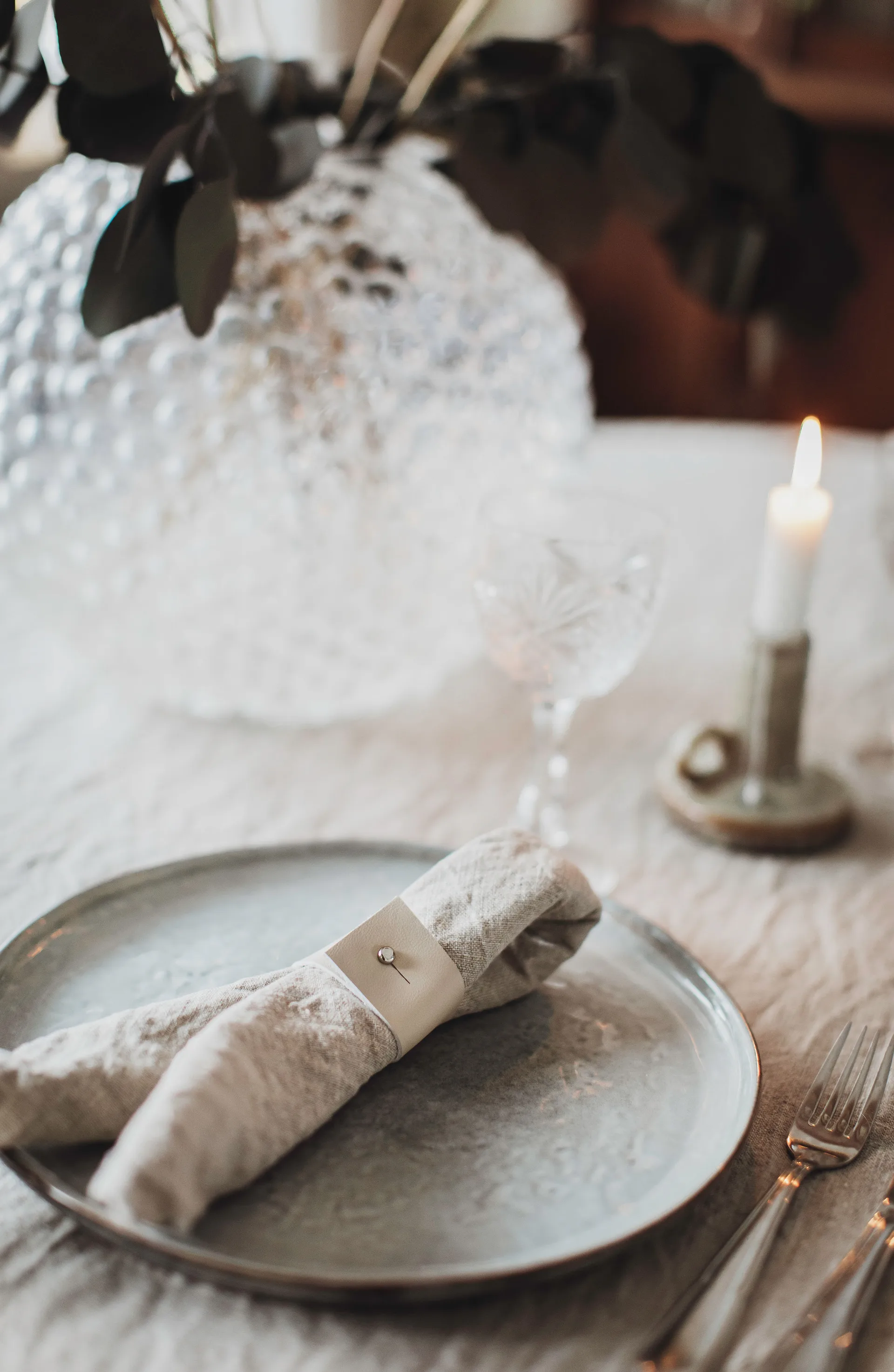 Selah Serviettenring Ø9cm 4 st, Beige Dorre