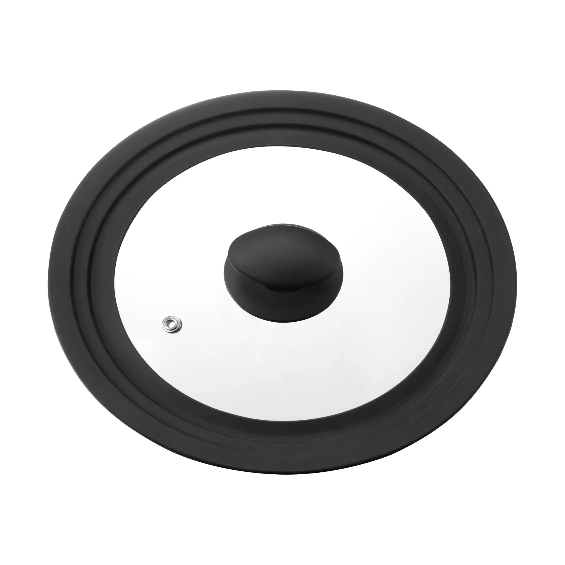 Una Universaldeckel 20/22/24 cm, Glas-Schwarzes Silikon Dorre