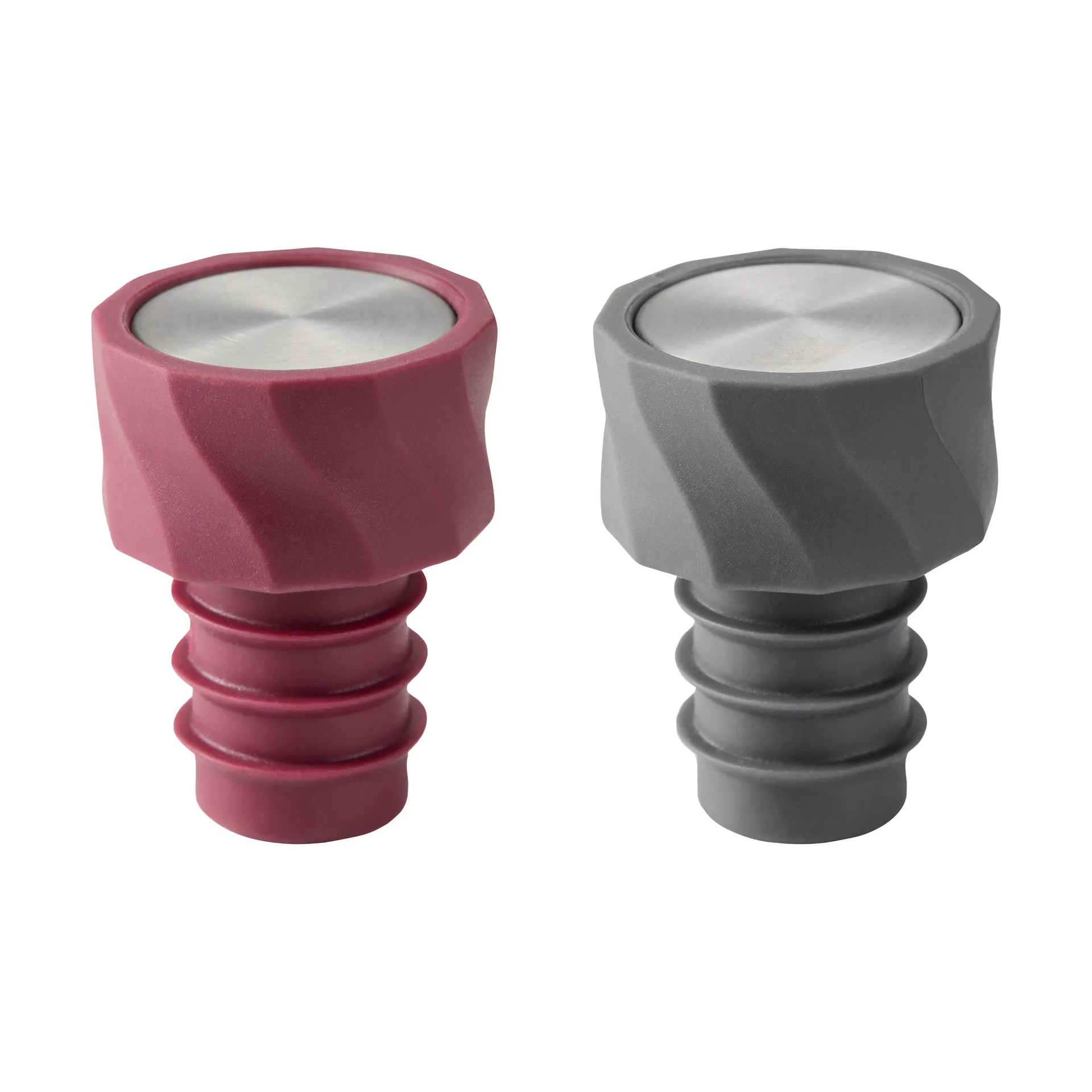 Vivi Weinverschluss 2er-Pack 4,5 cm, Schwarz-bordeauxrot Dorre