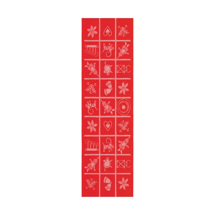 Adventruta Tischläufer 35x120 cm - Rot - Ekelund Linneväveri