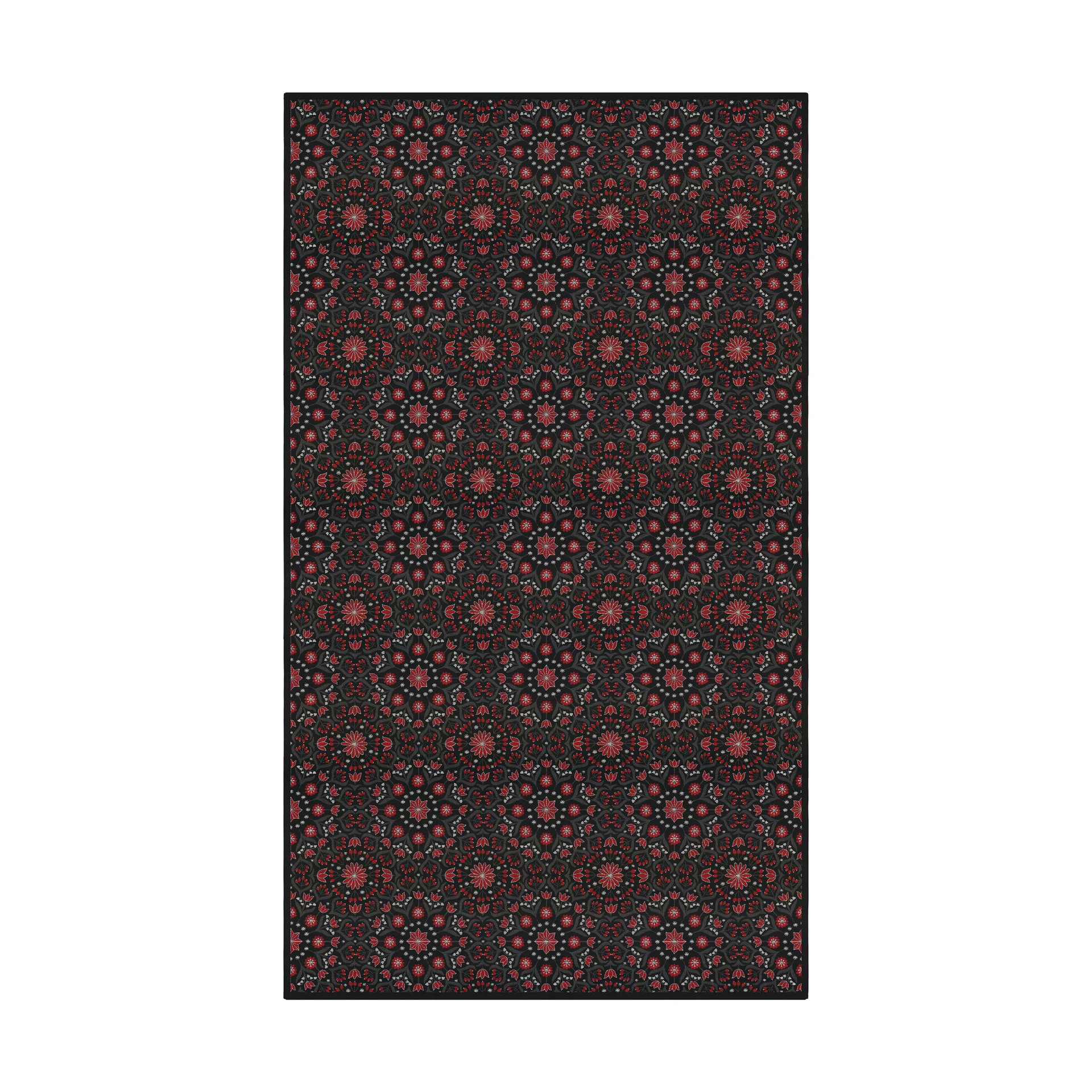 Bettys jul Tischdecke 145x300 cm, Rot-Schwarz Ekelund Linneväveri