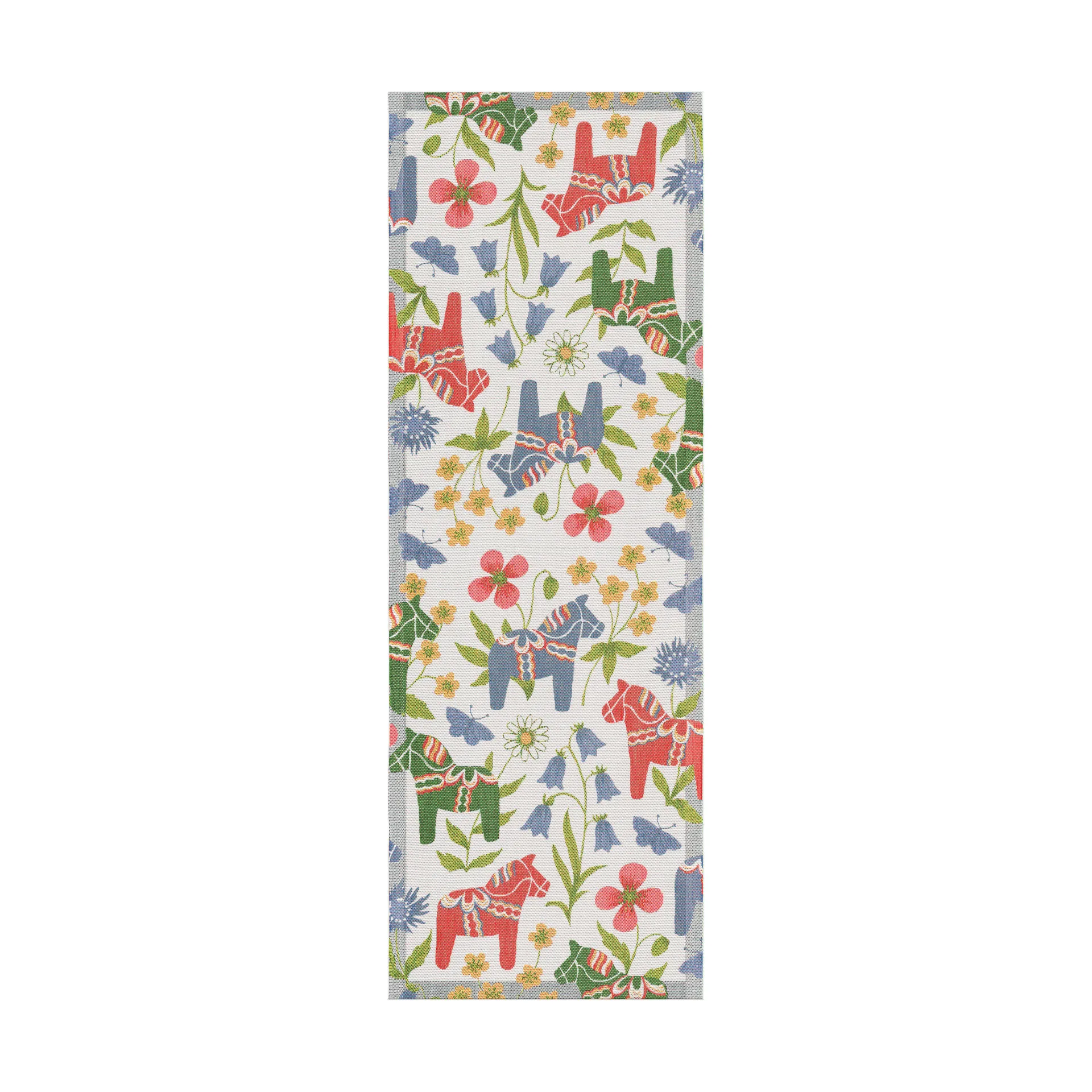 Blomsterhäst Tischläufer 35x100 cm, Multi Ekelund Linneväveri