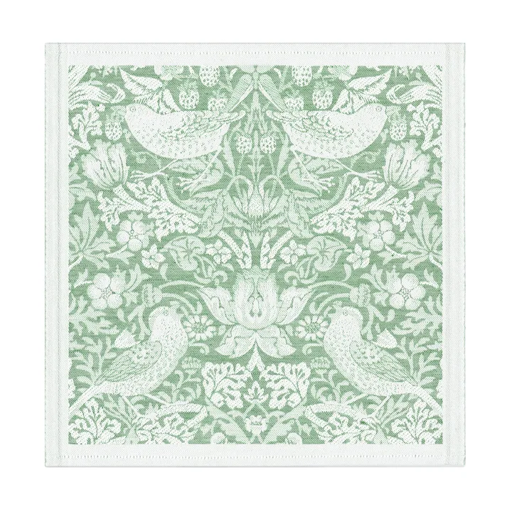 Strawberry Thief Serviette 35x35 cm - Grün - Ekelund Linneväveri