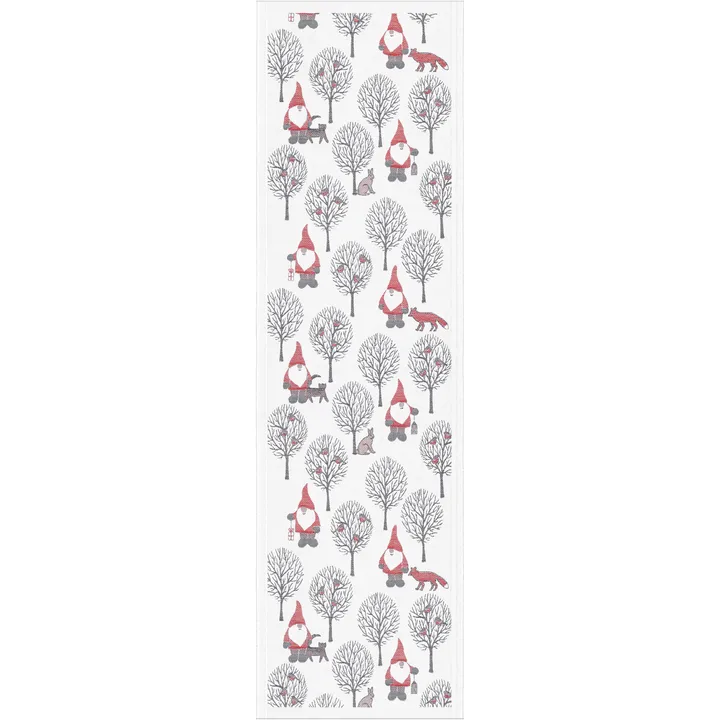 Tomteliv Tischläufer 35 x 120cm - Grau-rot - Ekelund Linneväveri