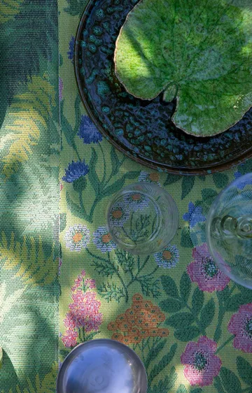 Vildblommor Geschirrtuch 35x50 cm - Grün - Ekelund Linneväveri