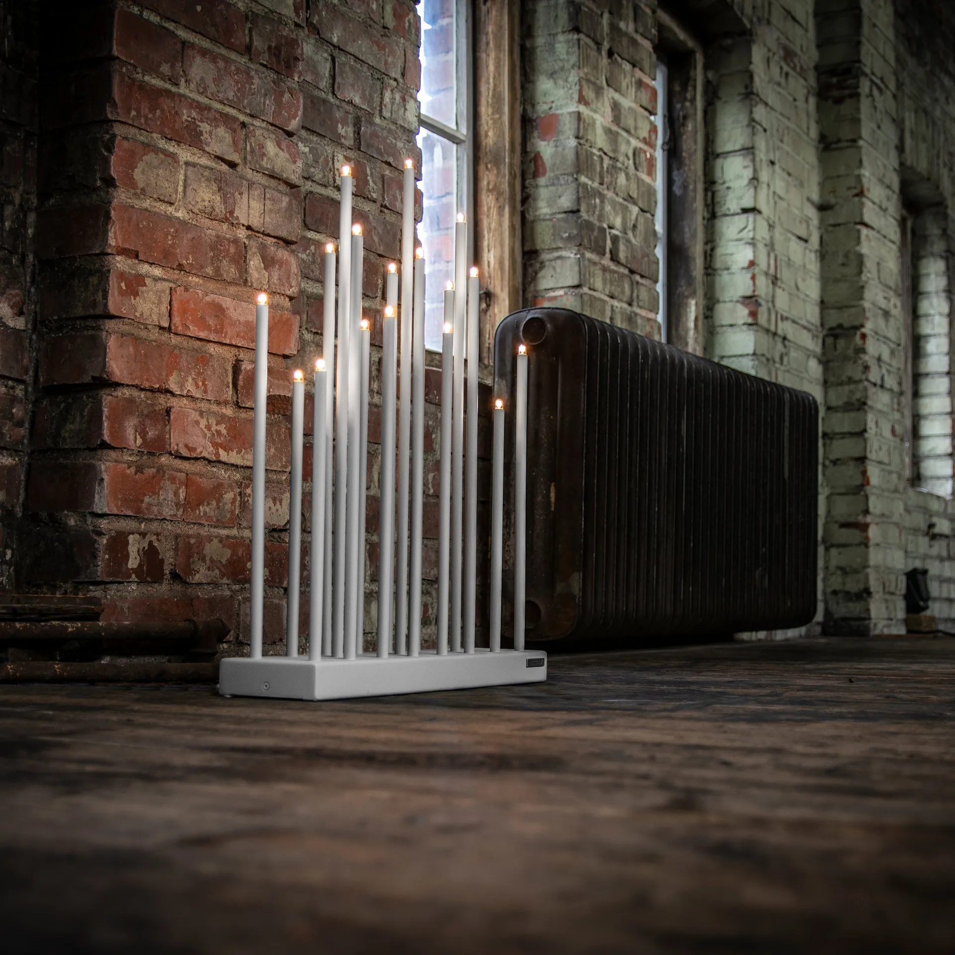 Elflugan Grande Advents-Fensterleuchter, Hellgrau Elflugan