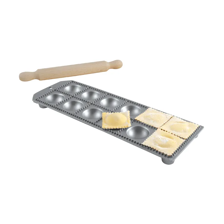 Eppicotispai Ravioliform mit Nudelholz - Aluminium, 12 Löcher - Eppicotispai