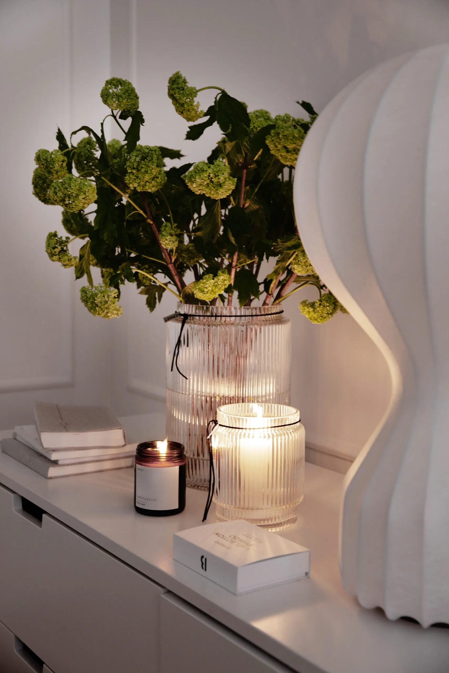 Ernst Glasvase Gerippt klar, Ø19,5cm x h28cm ERNST