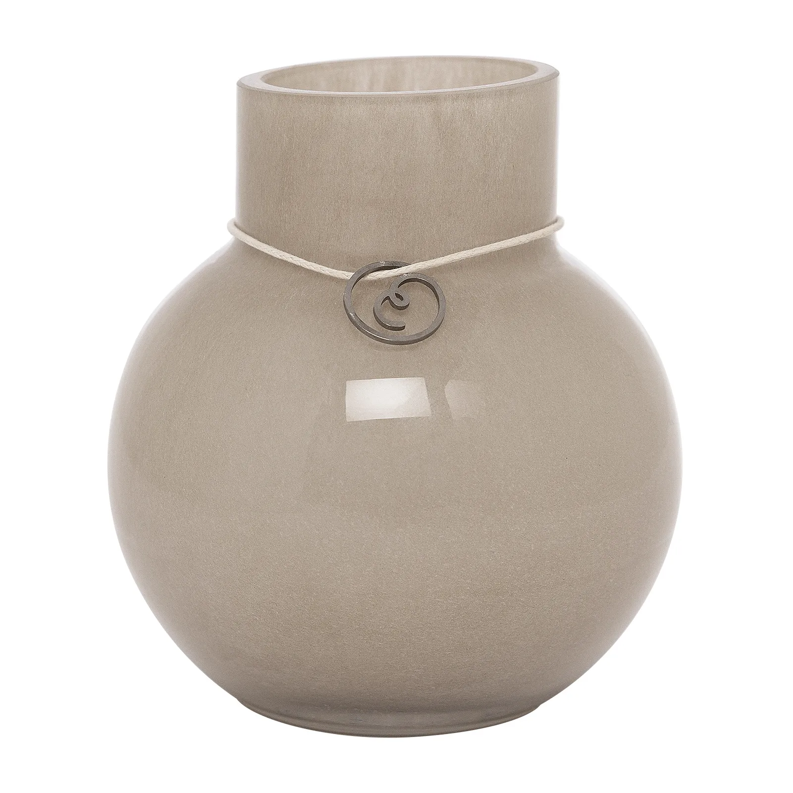 Ernst Glasvase rund beige, H10cm Ø9cm ERNST