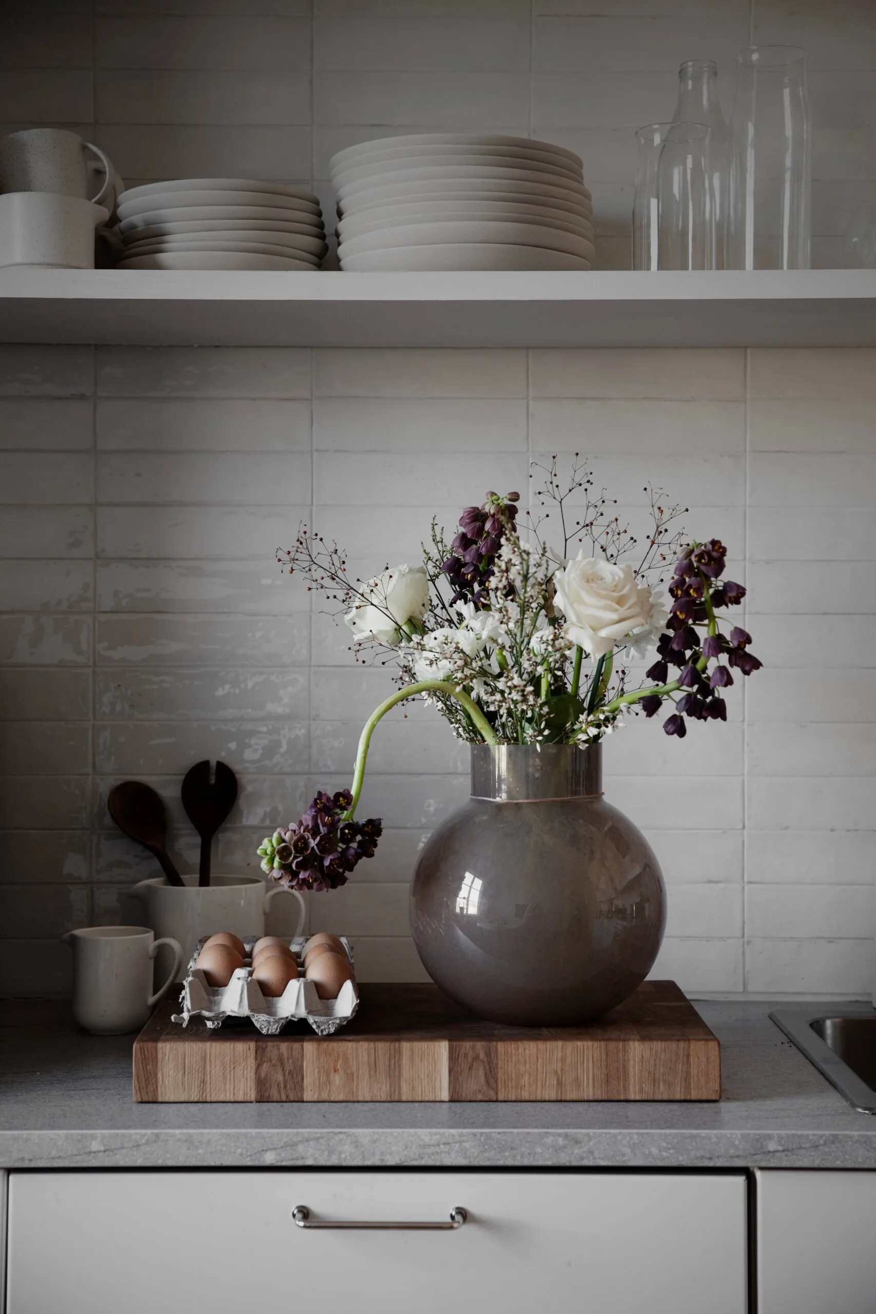 Ernst Glasvase rund braun, H25 cm Ø24 cm ERNST