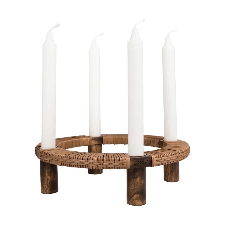 Ernst Kerzenhalter rund 4-flammig - Dunkles Holz - ERNST