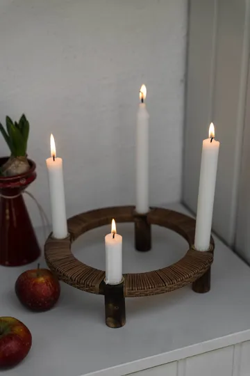 Ernst Kerzenhalter rund 4-flammig - Dunkles Holz - ERNST