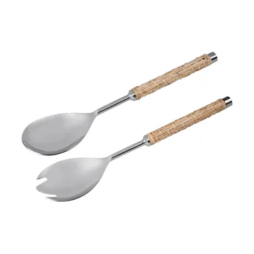 Ernst Salatbesteck geflochtener Griff 2-teilig - Seegras, 28 cm - ERNST