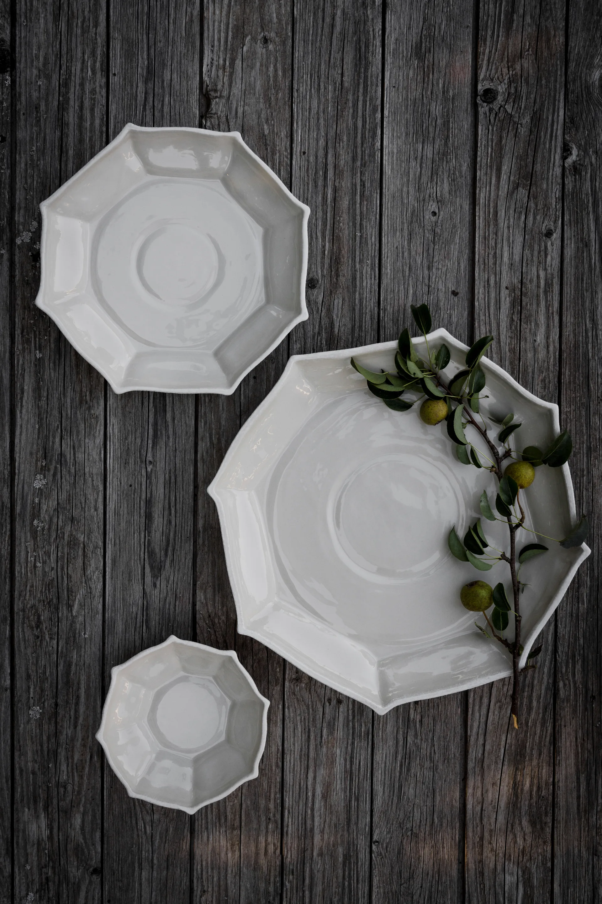 Ernst Servierplatte Ø17 cm, Naturweiß ERNST