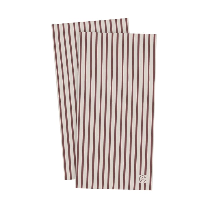 Ernst Serviette gestreift 10x20cm 20er-Pack - Rot-hellgrau - ERNST