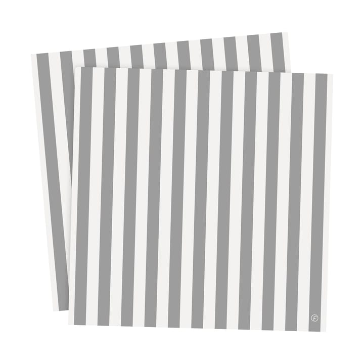Ernst Serviette gestreift 33x33 cm 20er-Pack - Weiß-grau am Rand - ERNST