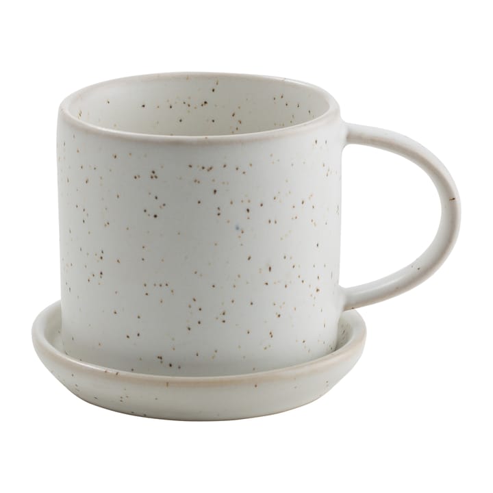 Ernst Tasse mit Untertasse 7cm, Weiß gepunktet ERNST