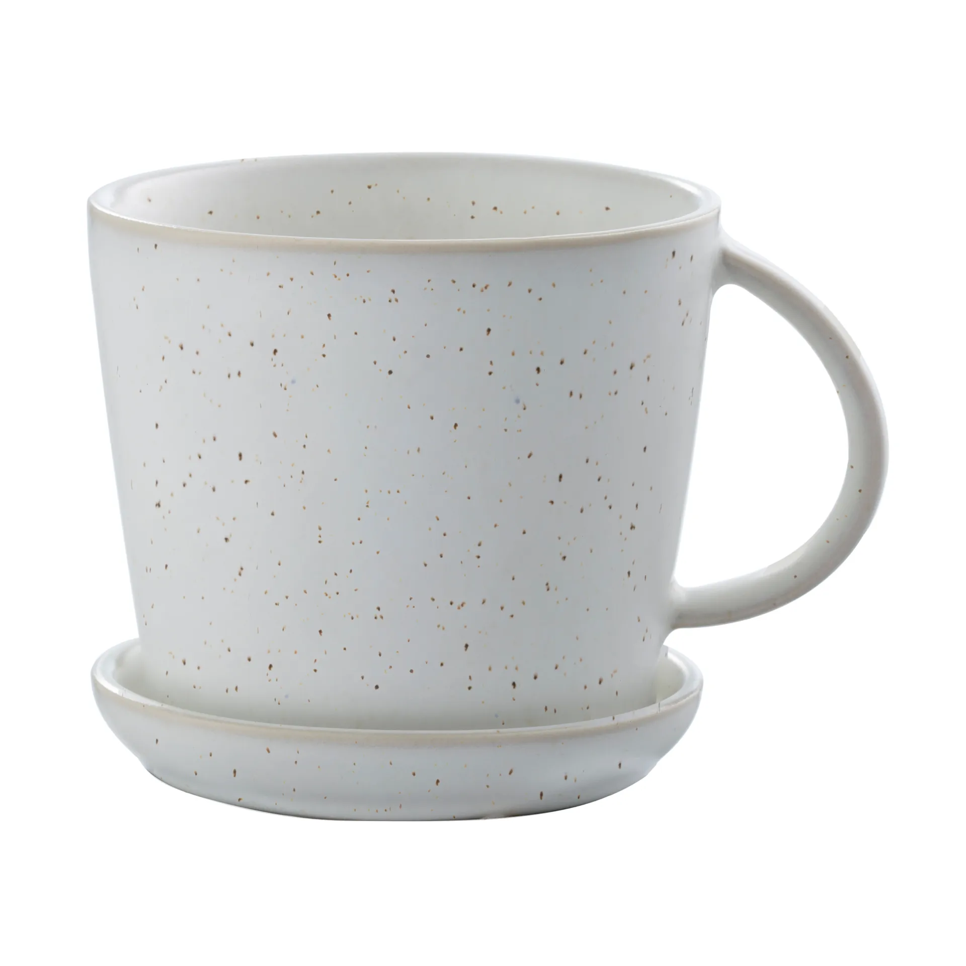 Ernst Tasse mit Untertasse 8,5cm, Weiß gepunktet ERNST