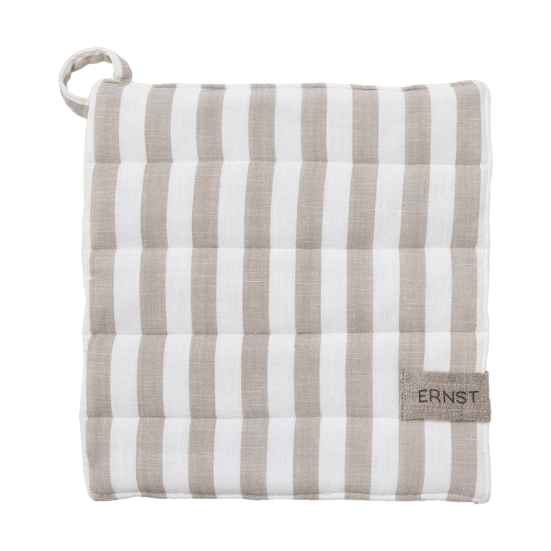 Ernst Topflappen breiter Streifen 23x25 cm, Beige-weiß gestreift ERNST