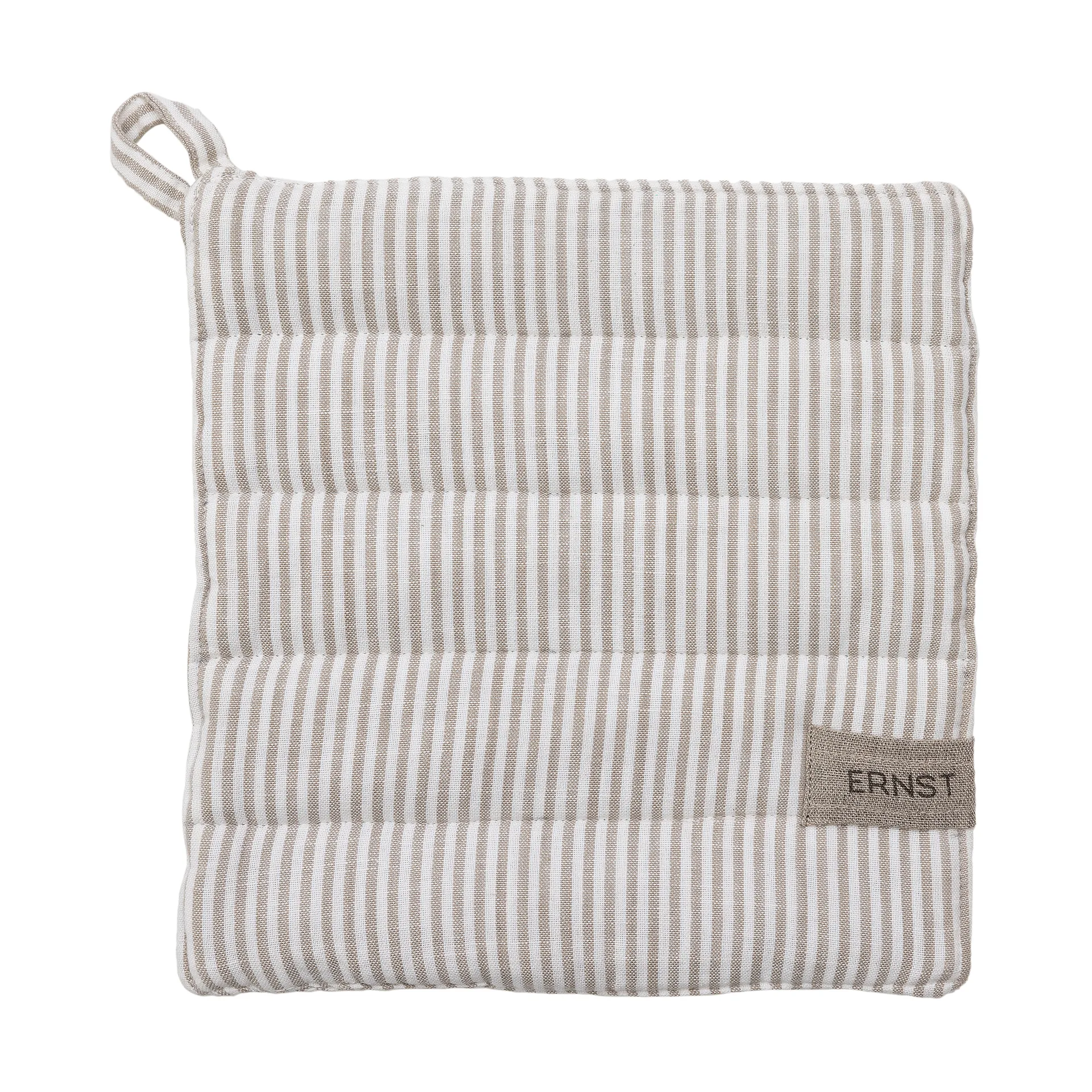Ernst Topflappen gestreift 23x25 cm, Beige-weiß gestreift ERNST