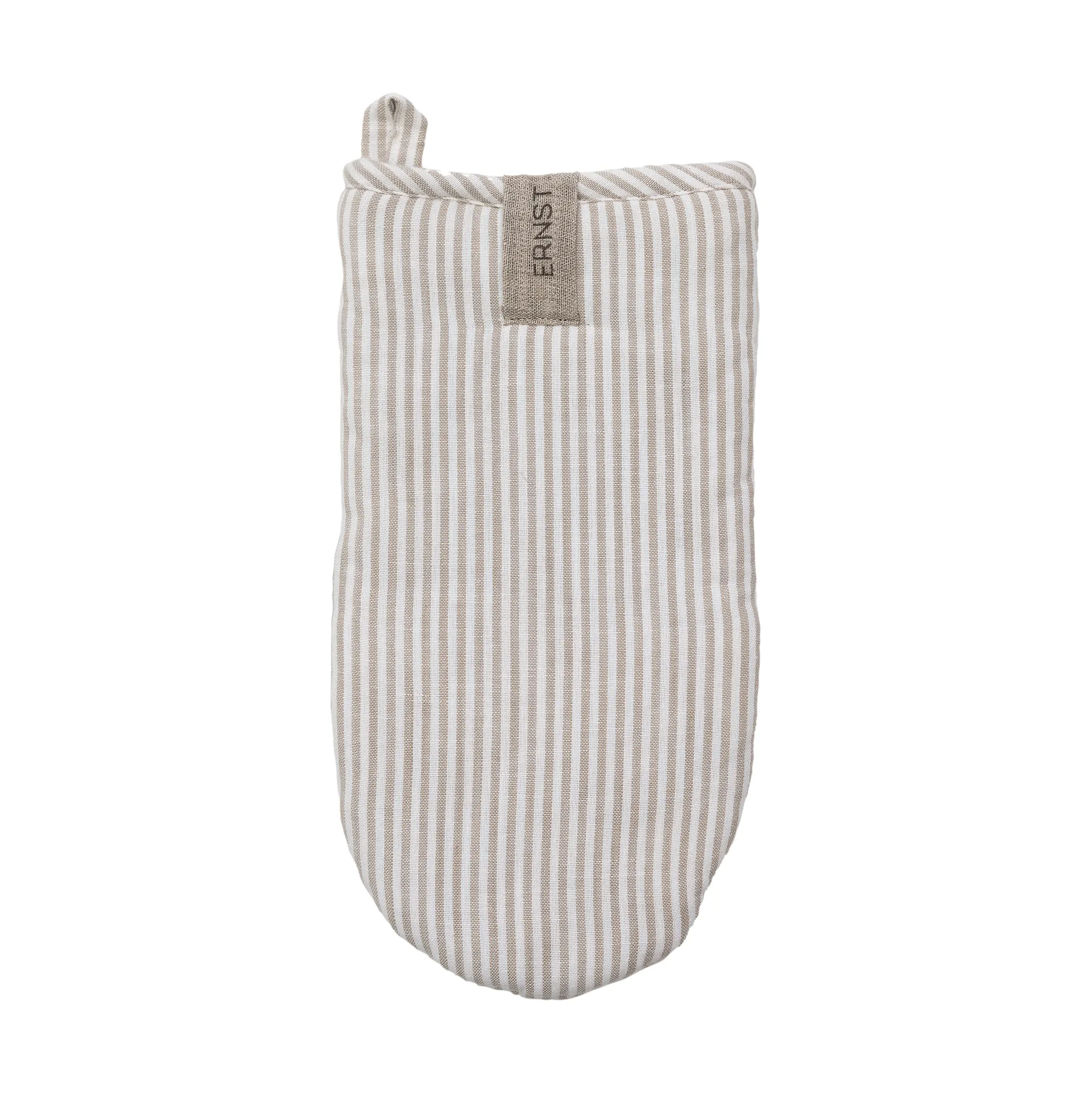 Ernst Topflappen gestreift, Beige-weiß gestreift ERNST