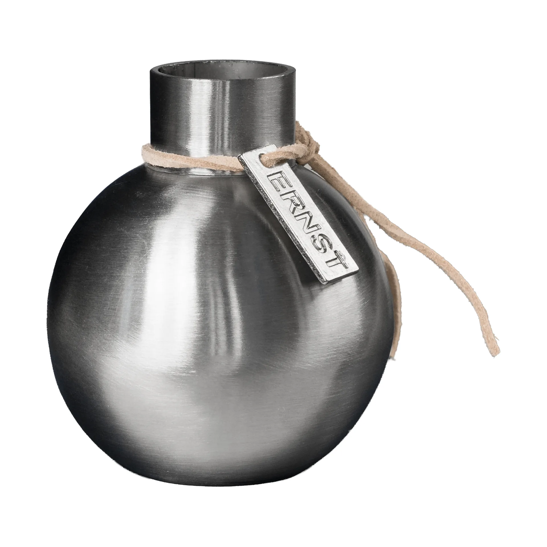 Ernst Vase aus gebürstetem Stahl, Ø5,5x7 cm ERNST