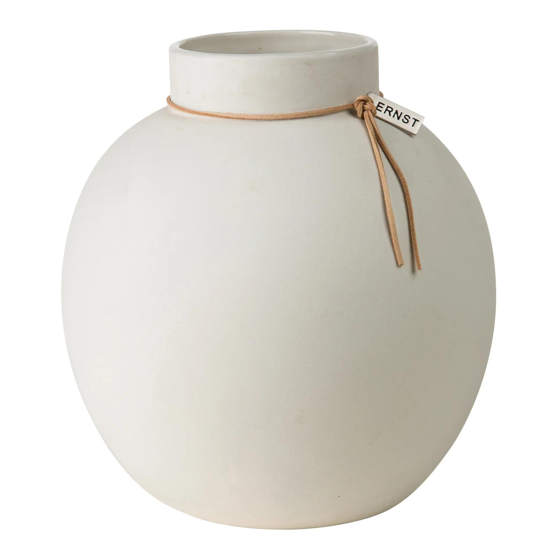 Ernst Vase Steinzeug weiß, 22cm ERNST