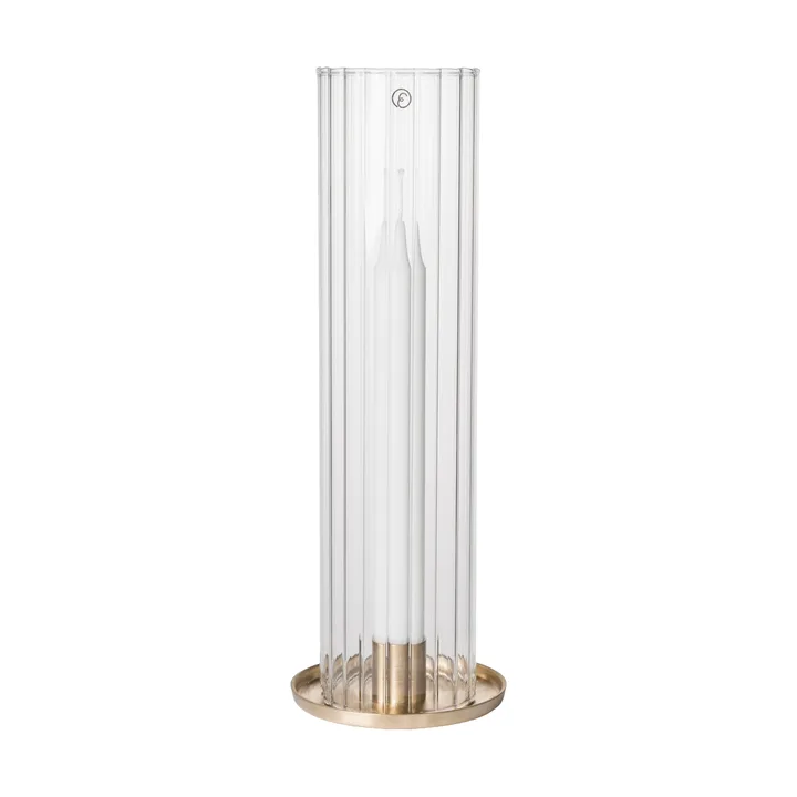 Ernst Windlicht für Stabkerzen - Mässing-Glas, Ø9x27,5 cm - ERNST