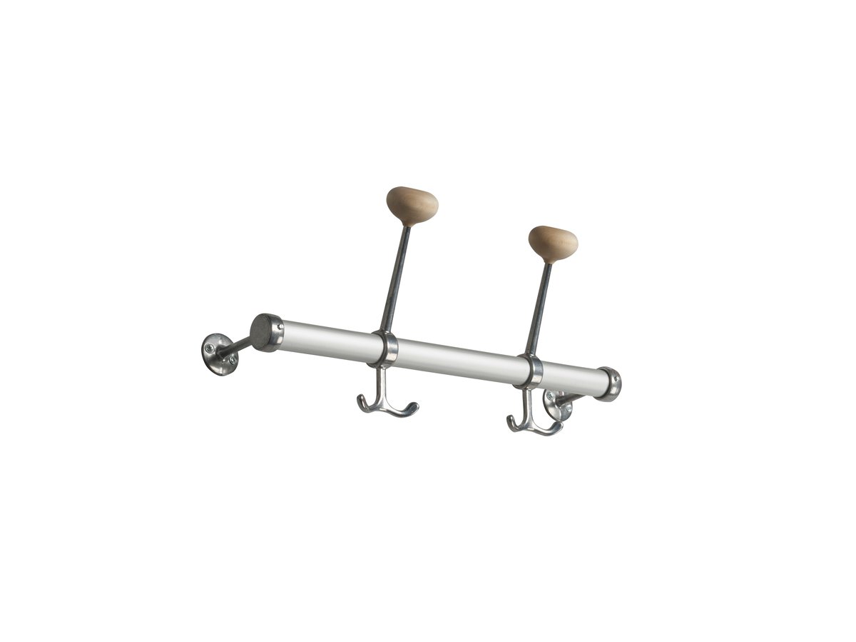 Essem Design Gustav Hut-Hakenleiste 40 cm 2 Haken Aluminium-Weiß
