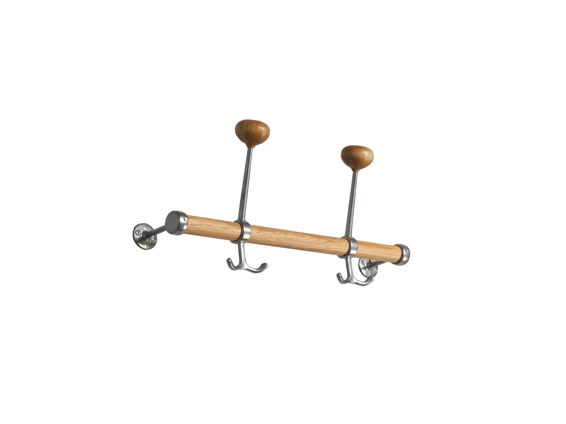 Gustav Hut-Hakenleiste 40 cm 2 Haken, Eiche-schwarz Essem Design