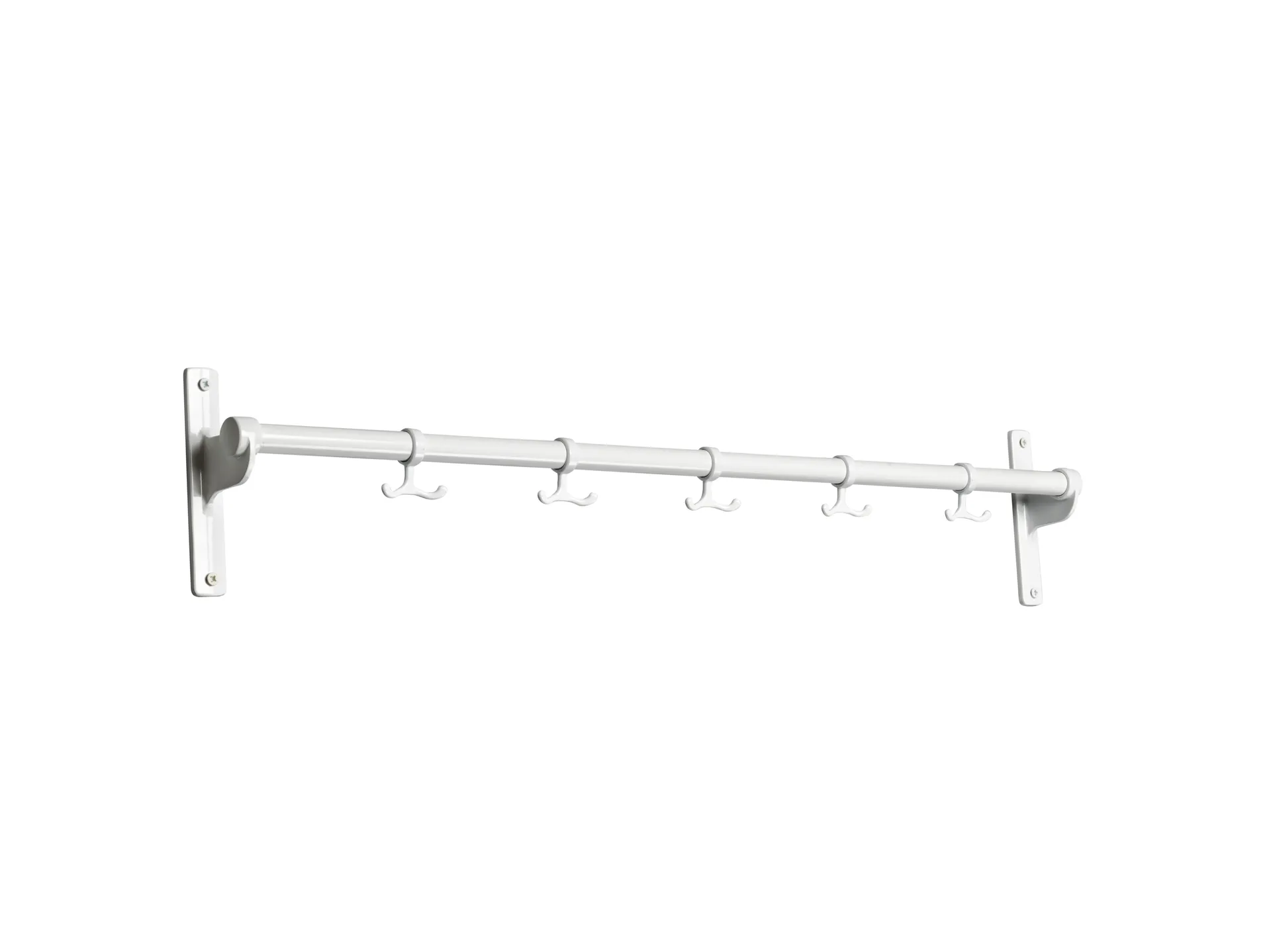 Nostalgie Hakenleiste 100 cm, Weiß-aluminium Essem Design