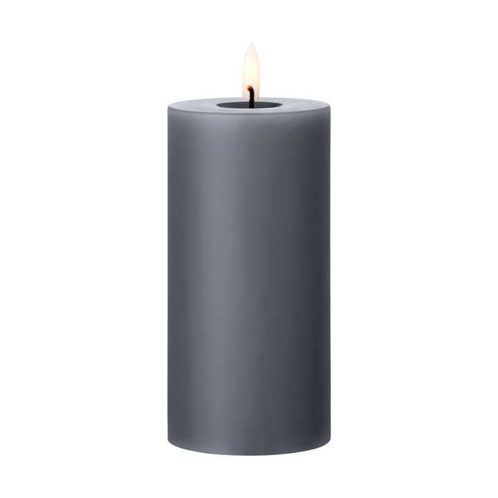 ester & erik Blockkerze LED - 74 Dark Slate, 15cm - Ester & erik
