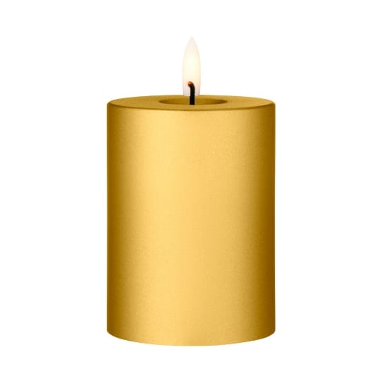 ester & erik Blockkerze LED - 90 Gold Metallic, 10cm - Ester & erik