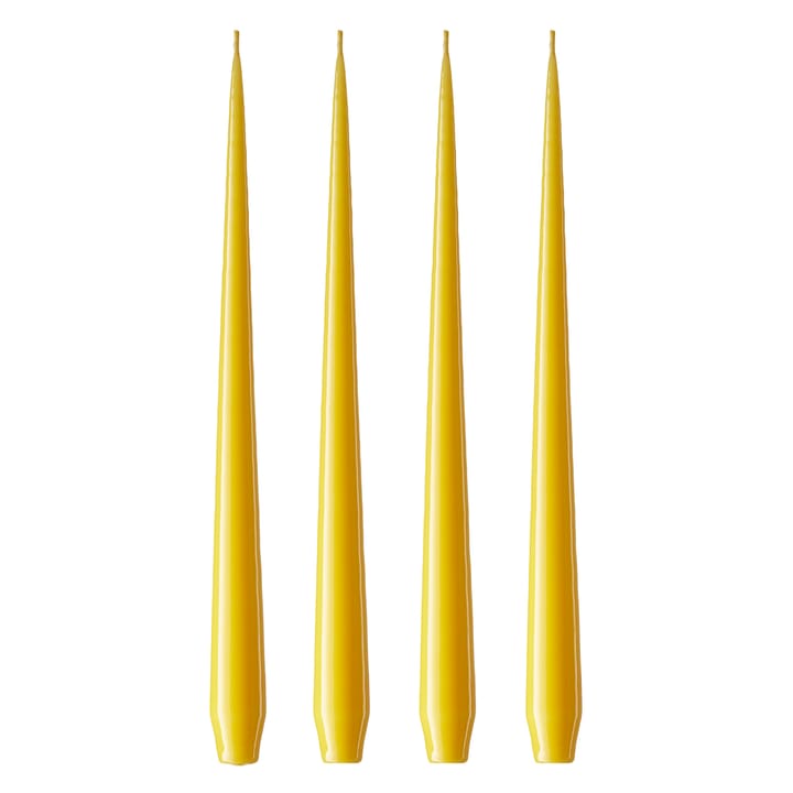 ester & erik Kerze 4er Pack lackiert - dark Lemon drop 15/2-0, 42 cm - Ester & erik