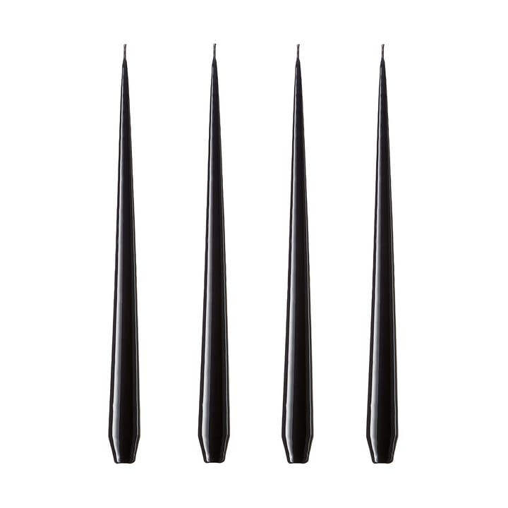 ester & erik Kerze 4er Pack lackiert - raw black, 42 cm - Ester & erik