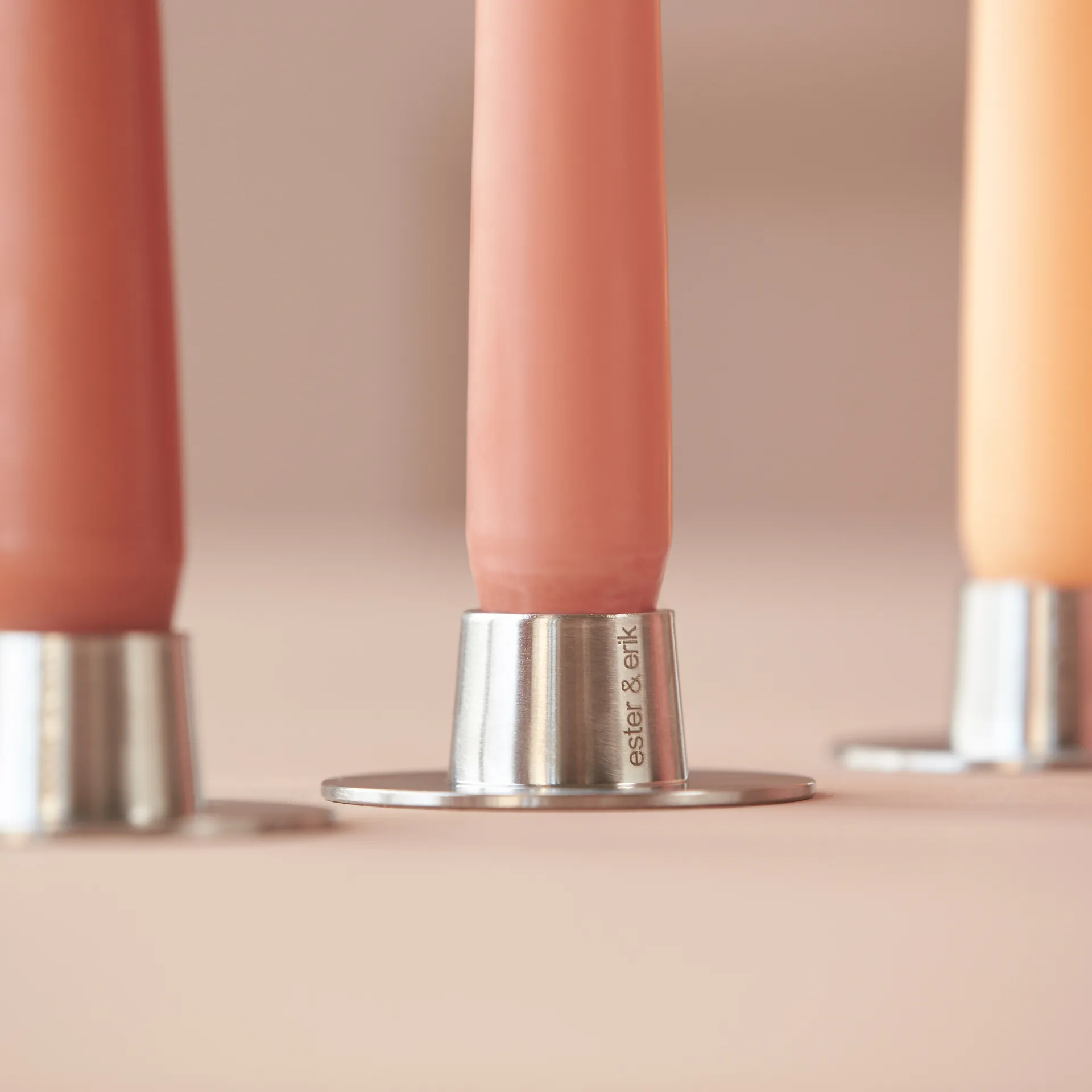 ester & erik Kerzenhalter matt 2er Pack, Matt silber ester & erik