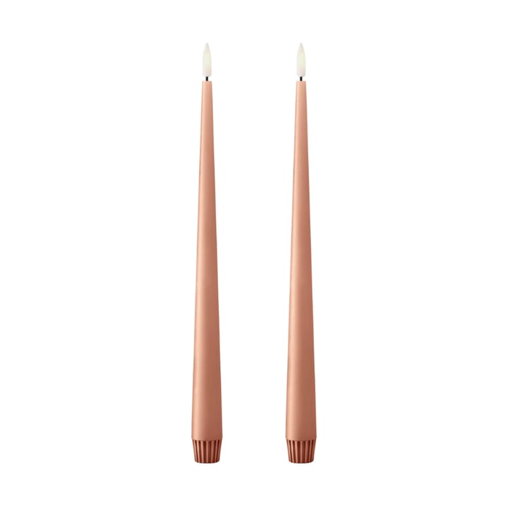 ester & erik Stabkerzen LED 2er-Pack - 20 Rosy caramel , 30 cm - Ester & erik