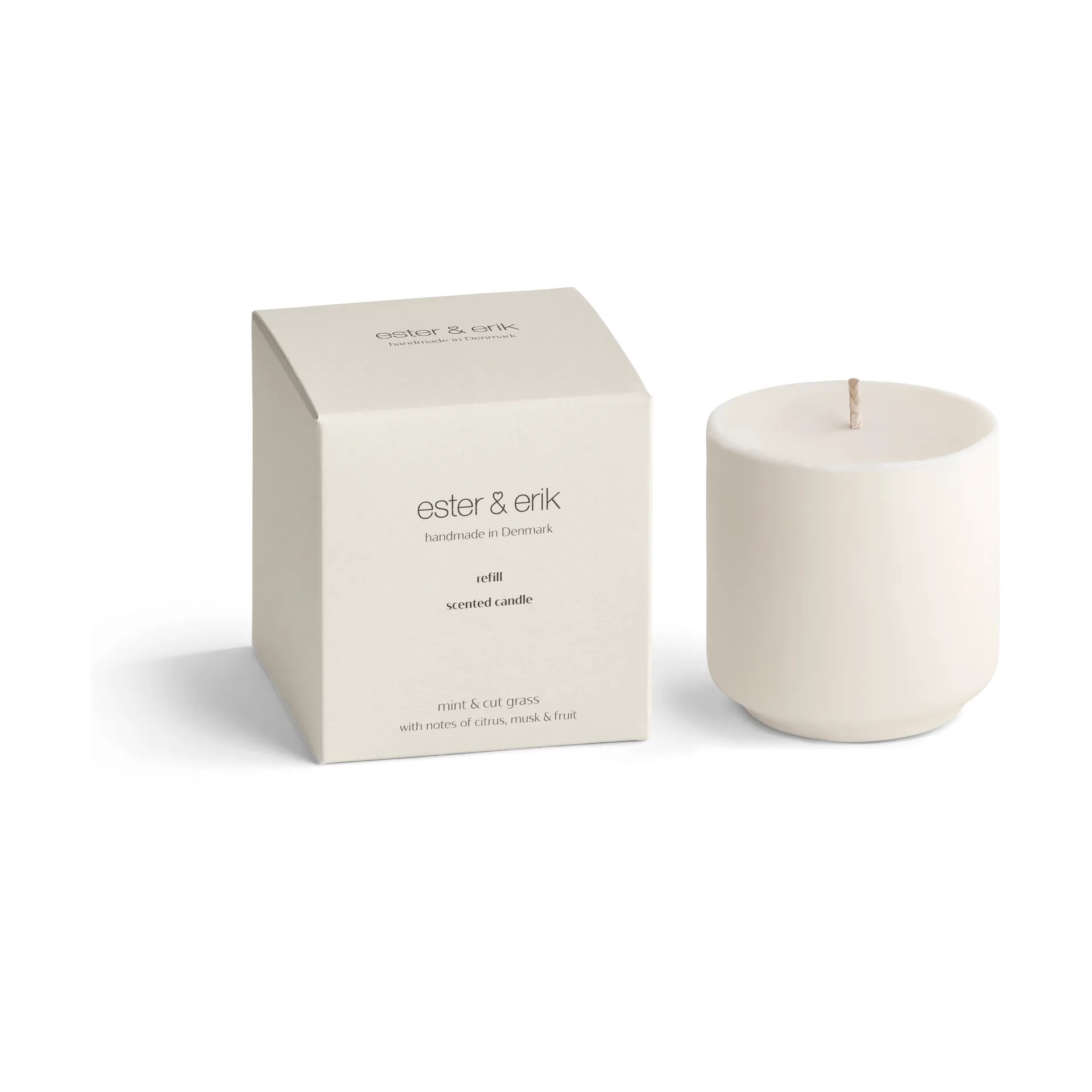 Refill Ester & Erik Duftkerze, Mint & cut grass ester & erik